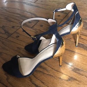 Zara Basic | Gold heeled sandal